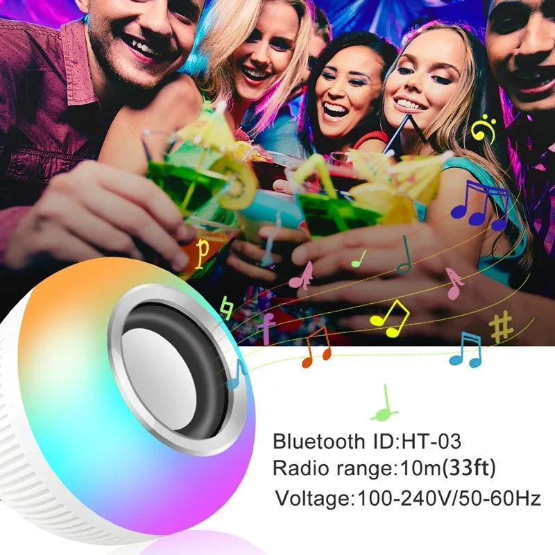 Alto-Falante Bluetooth LED 12W – Som Potente e Luzes Coloridas