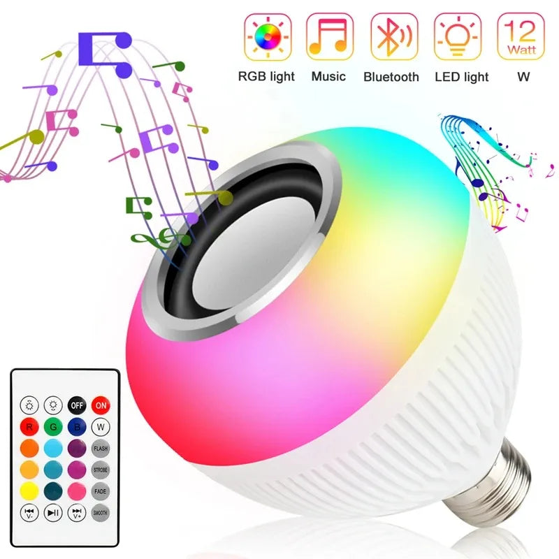 Alto-Falante Bluetooth LED 12W – Som Potente e Luzes Coloridas